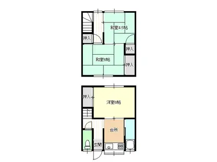 松尾アパート(3K/1階)の間取り写真