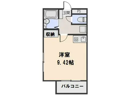 セゾンリーブル(ワンルーム/3階)の間取り写真