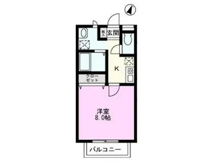 アークメゾン(1K/1階)の間取り写真