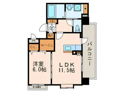 CREST FINE VIEW(1LDK/8階)の間取り写真