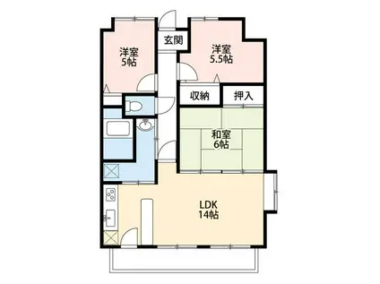 エトワール河原町(3LDK/7階)の間取り写真