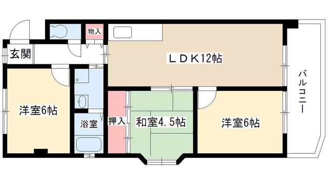 ハイライフメイユウ(3LDK/4階)の間取り写真