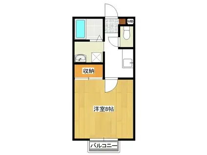 アブニールII(1K/2階)の間取り写真