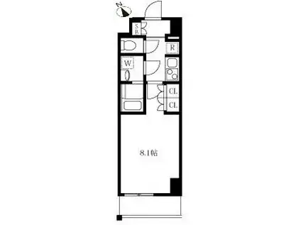アゼスト堀切菖蒲園II(1K/3階)の間取り写真
