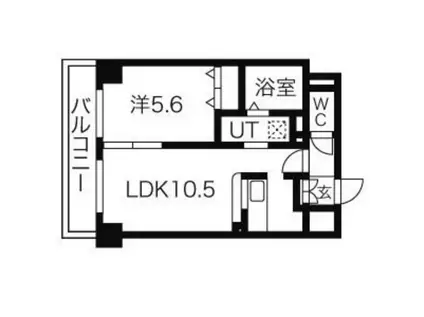 ゾネ医大キャンパス前(1LDK/9階)の間取り写真