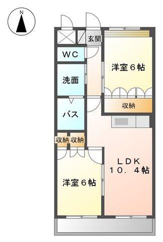 甘木鉄道 基山駅 徒歩15分 2階建 築20年(2LDK/2階)の間取り写真