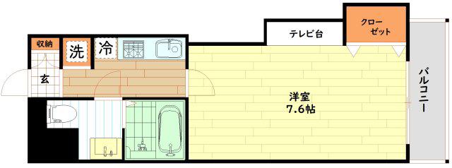 アワーズグランデ西本町(1K/3階)の間取り写真
