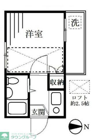 グランシャトー(1K/2階)の間取り写真