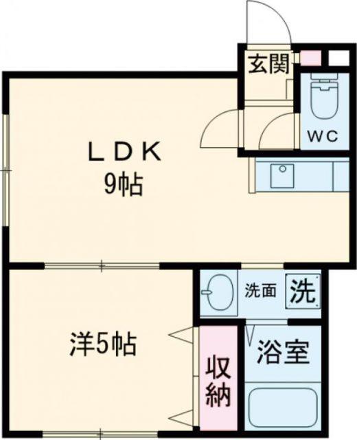 アーバン文教大前A(1LDK/2階)の間取り写真