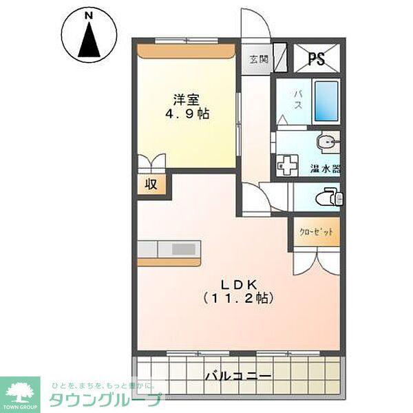 レフィナードN・K(1LDK/1階)の間取り写真