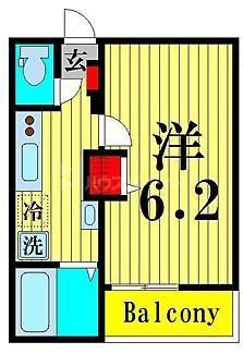 サクラレジデンス八潮(1K/1階)の間取り写真