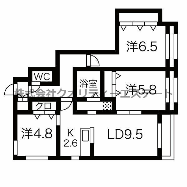 フィオラノセレッソ(3LDK/1階)の間取り写真
