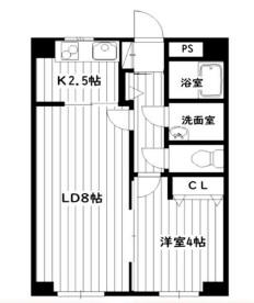 JR播但線 京口駅 徒歩10分 4階建 築54年(1LDK/2階)の間取り写真