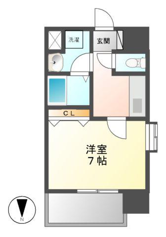クレシェール大須(1K/5階)の間取り写真