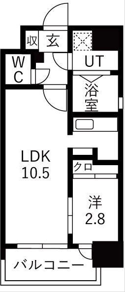 グランフェリーチェ・ナイン(1LDK/7階)の間取り写真