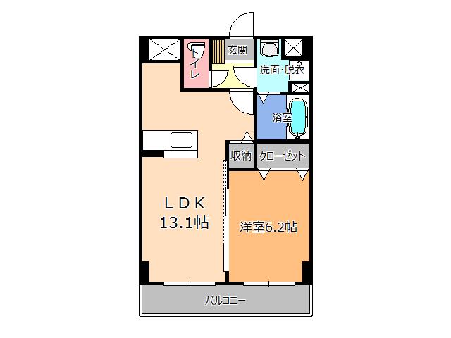 BELLA LUCEA(1LDK/10階)の間取り写真