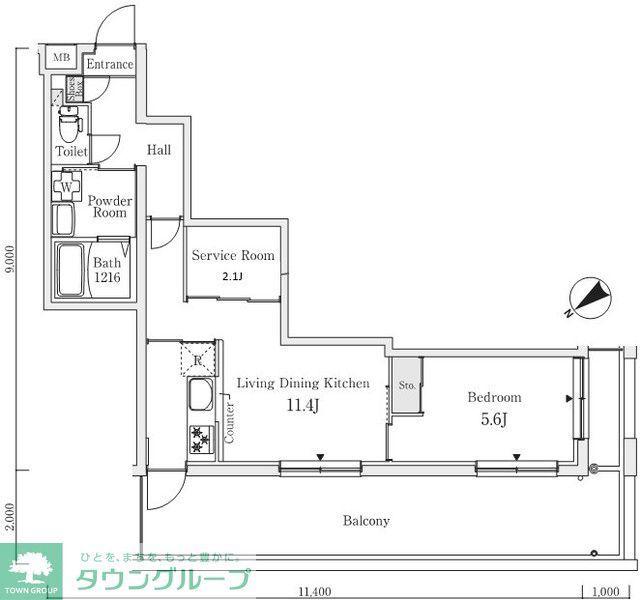 S.E.S(1SLDK/4階)の間取り写真