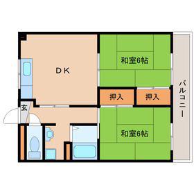 ハイツタカオカ(2LDK/2階)の間取り写真