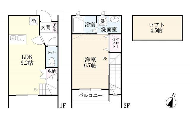 ロイヤルステージ R棟(1LDK/1階)の間取り写真