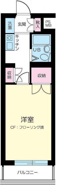 菱和パレス練馬(1K/1階)の間取り写真