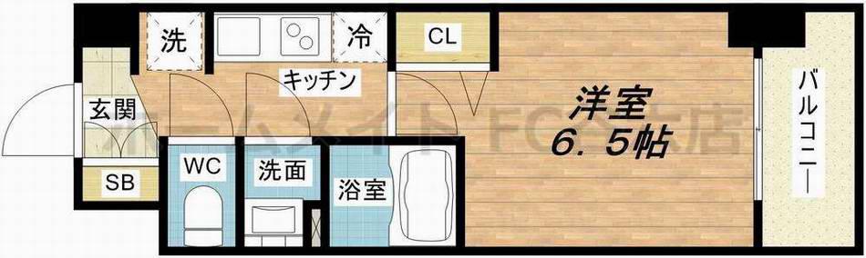 ララプレイス京橋シティオス(1K/2階)の間取り写真
