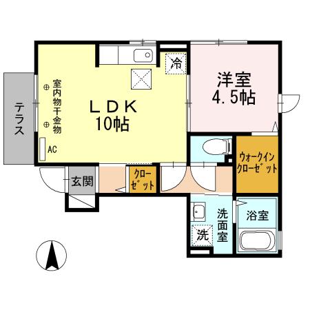 デュエット赤堤 ♭(1LDK/1階)の間取り写真