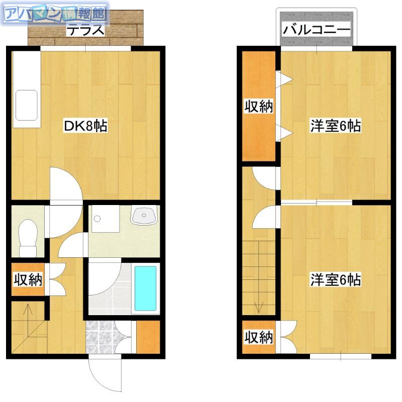 JOYPLACE青山3 A(2DK/1階)の間取り写真