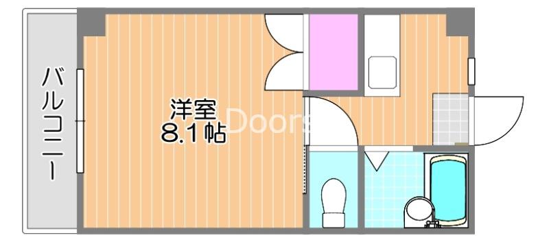 リーガI(1K/1階)の間取り写真