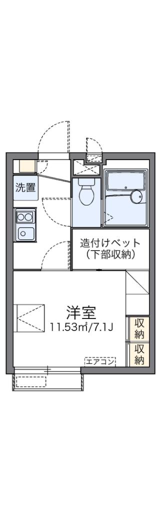レオパレスフラワーガーデン町屋(1K/1階)の間取り写真