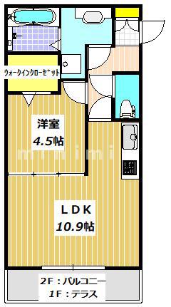 D-ROOM出水(1LDK/1階)の間取り写真