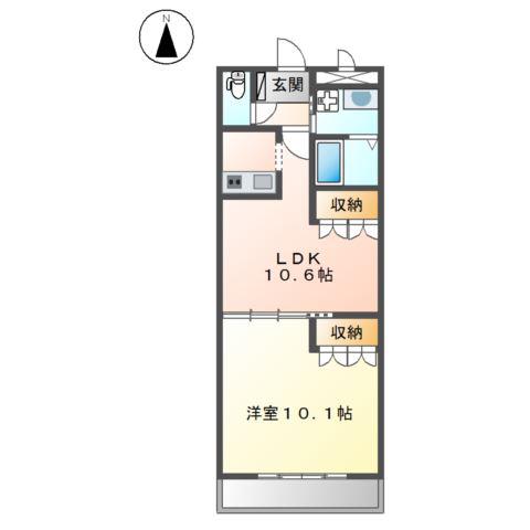 エバークレスト(1LDK/1階)の間取り写真