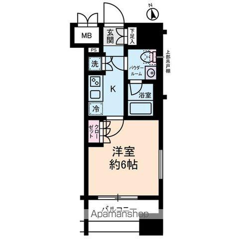 RISING PLACE 川崎(1K/15階)の間取り写真