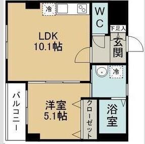 シャルム薬師堂ル・ポン(1LDK/5階)の間取り写真