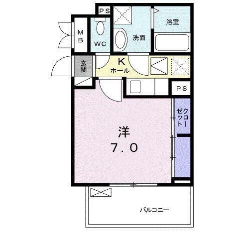 ブリアン グラース(1K/1階)の間取り写真