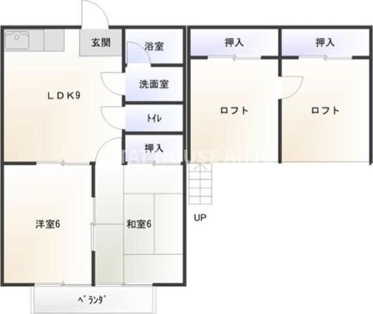 コーポラスノベルティD(2LDK/2階)の間取り写真