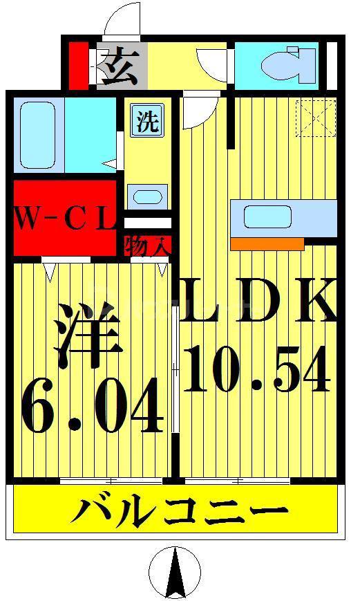 セジュール西新井(1LDK/1階)の間取り写真