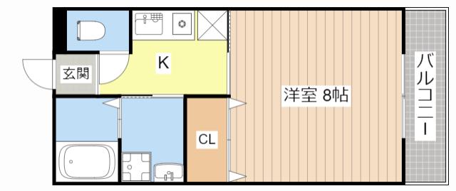 グローブタカマツ(1K/2階)の間取り写真