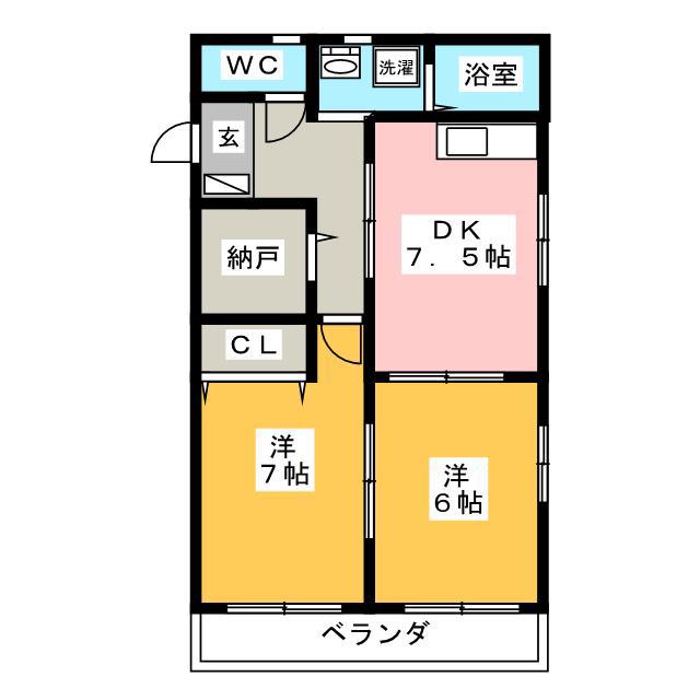 BEE HIVE RESIDENCEVI(2SDK/2階)の間取り写真