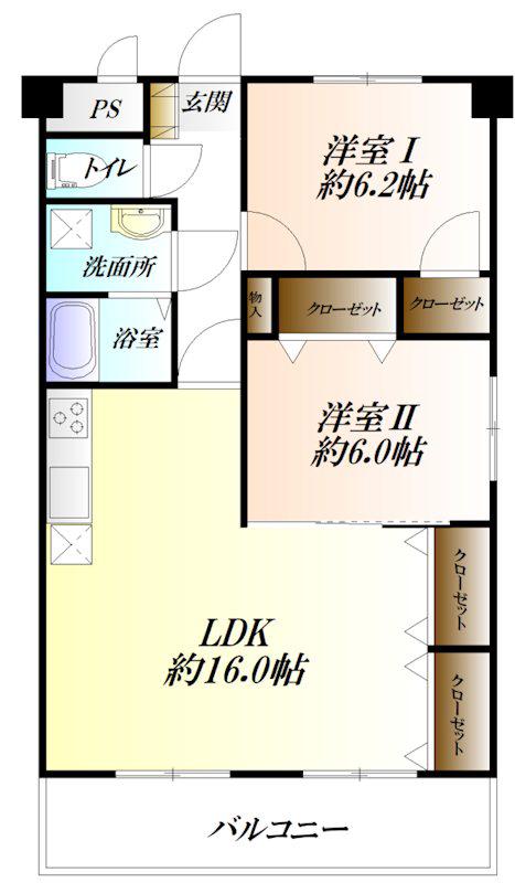 レオドリーム行田(2LDK/2階)の間取り写真
