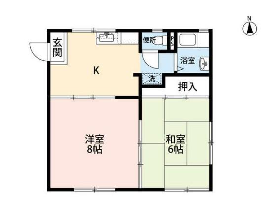 シェトワ南光台II(2DK/1階)の間取り写真
