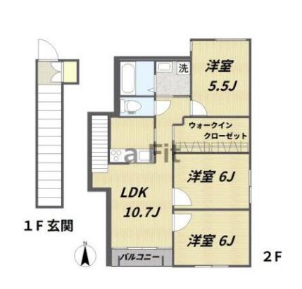 フォレスタ イルミチェッタ(3LDK/2階)の間取り写真