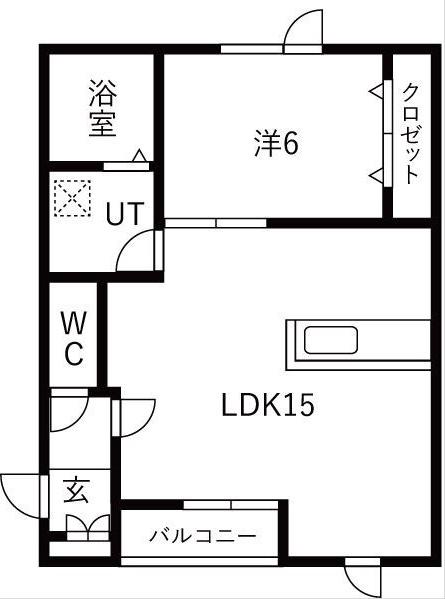 正和パレスD棟(1LDK/2階)の間取り写真