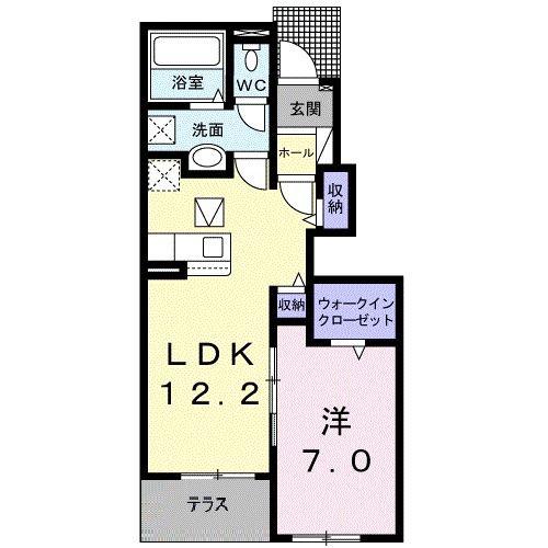 ライフエポナ I(1LDK/1階)の間取り写真