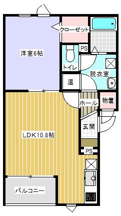 ハピネス132(1LDK/2階)の間取り写真