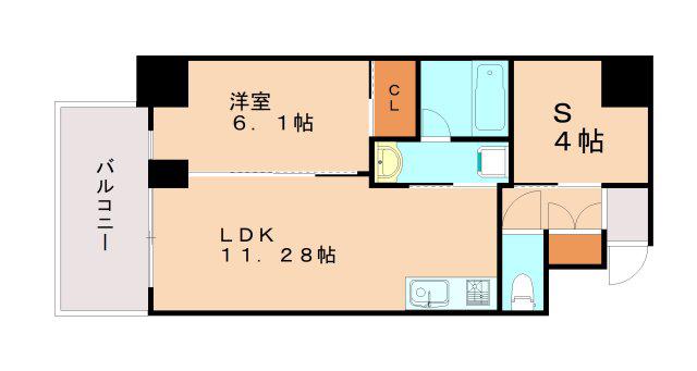 プレジオ神戸長田(1LDK/13階)の間取り写真