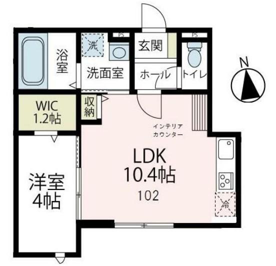 フラワーコート(1LDK/1階)の間取り写真
