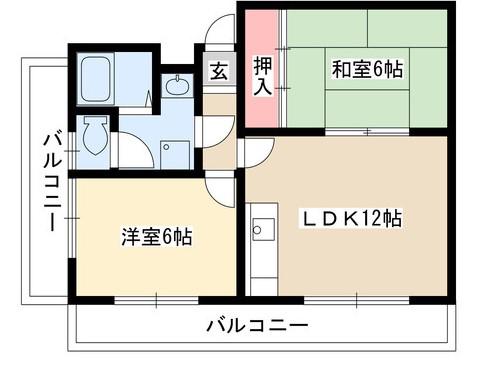フォート・イエローストーン(2LDK/3階)の間取り写真
