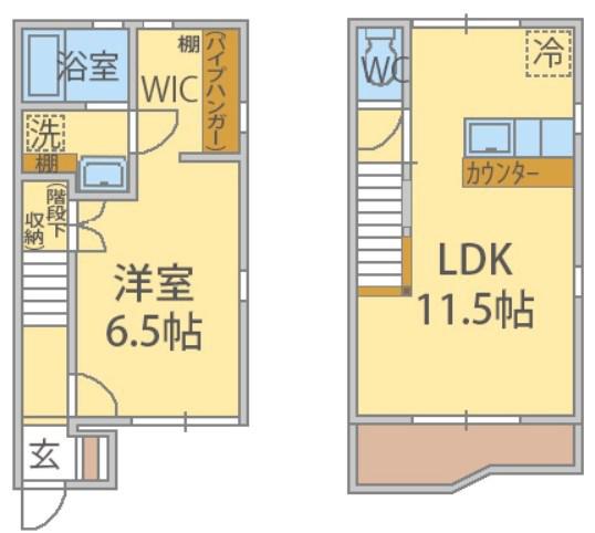 ユーティーハイツ(1LDK/1階)の間取り写真