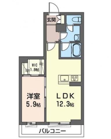 アルフラット むさし野(1LDK/1階)の間取り写真