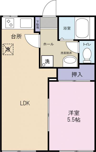 メイクリマールA(1LDK/1階)の間取り写真